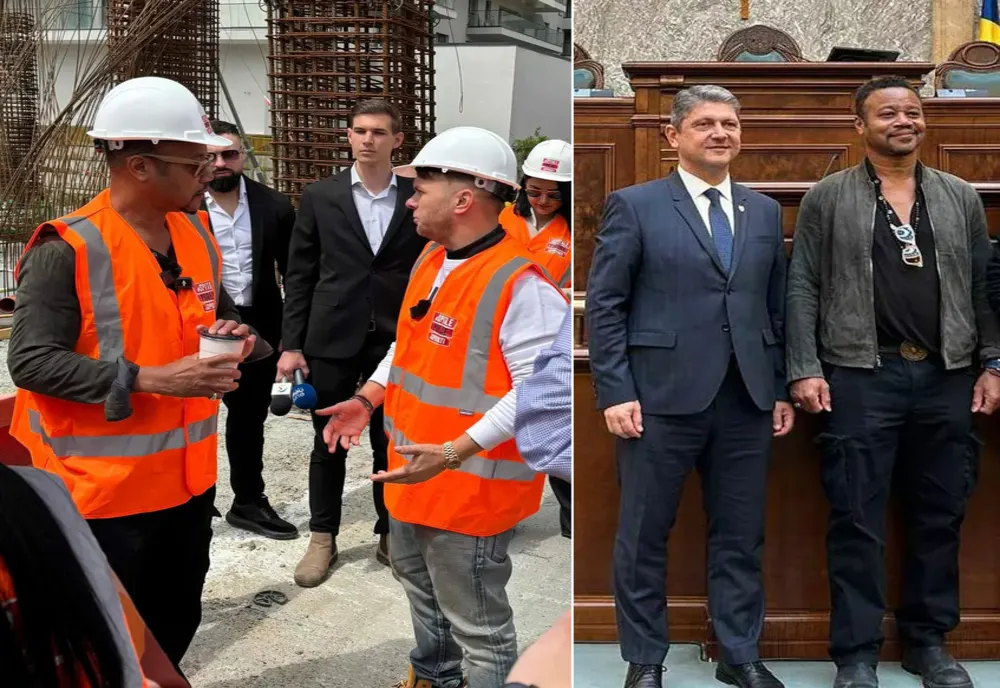 Cuba Gooding jr, vizită în România. Actorul a ajuns pe șantierul clinicii de la Obregia și la Senat