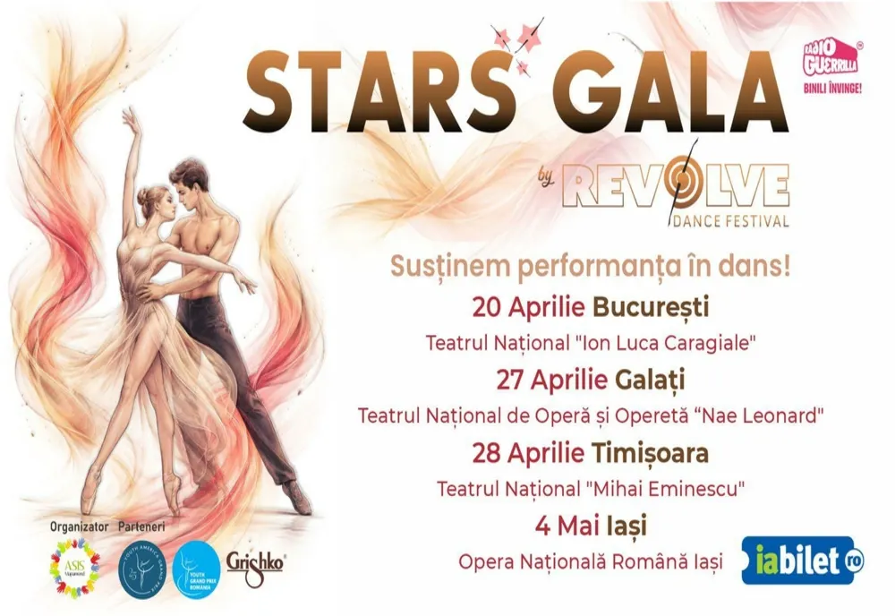 Vedete ale baletului mondial de la Teatrul Mariinsky şi Dutch National Theater în premieră la București, pe scena TNB, pe 20 aprilie în STARS GALA by Revolve Dance 