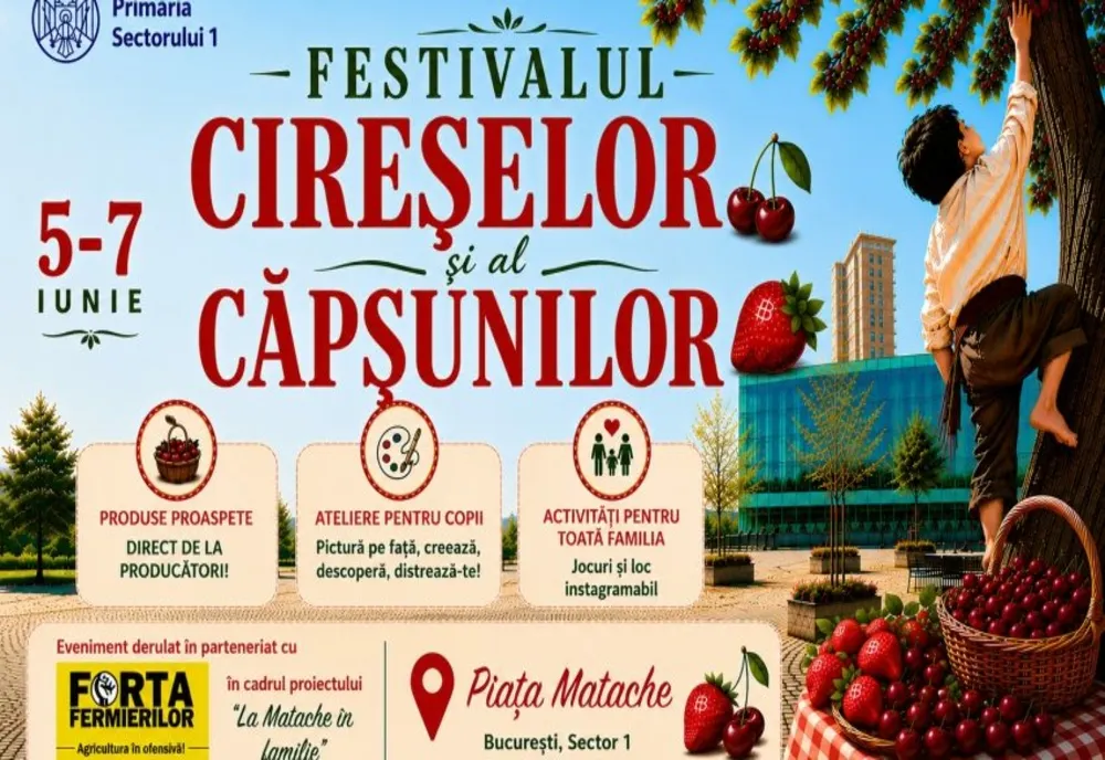 Piața Matache găzduiește în weekend Festivalul Cireșelor și al Căpșunilor
