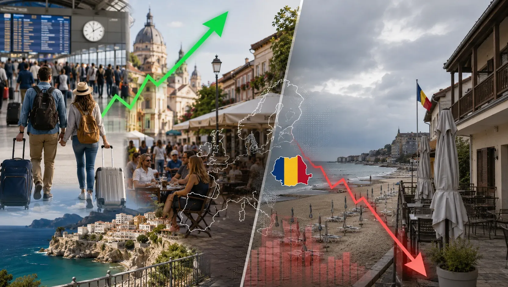 Turismul crește în Europa, dar în România se prăbușește. A doua cea mai mare scădere din UE, potrivit Eurostat