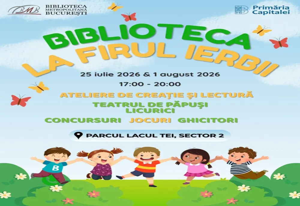 Biblioteca la firul ierbii revine în Parcul Tei!